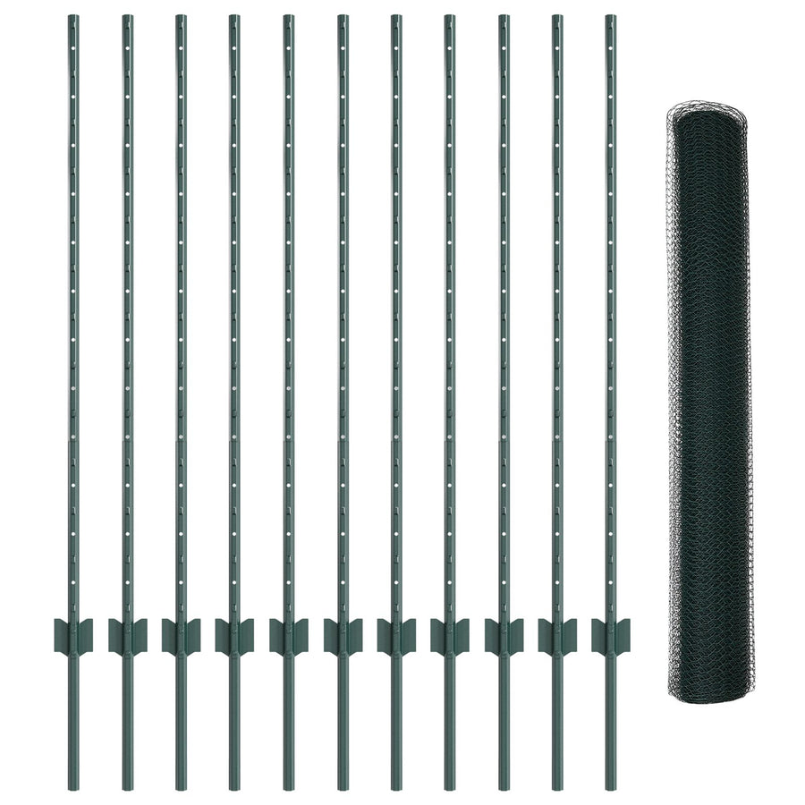 Metaal Tuinhekset Set Van 2 Groen Metaal 25 X 1,2 Meter