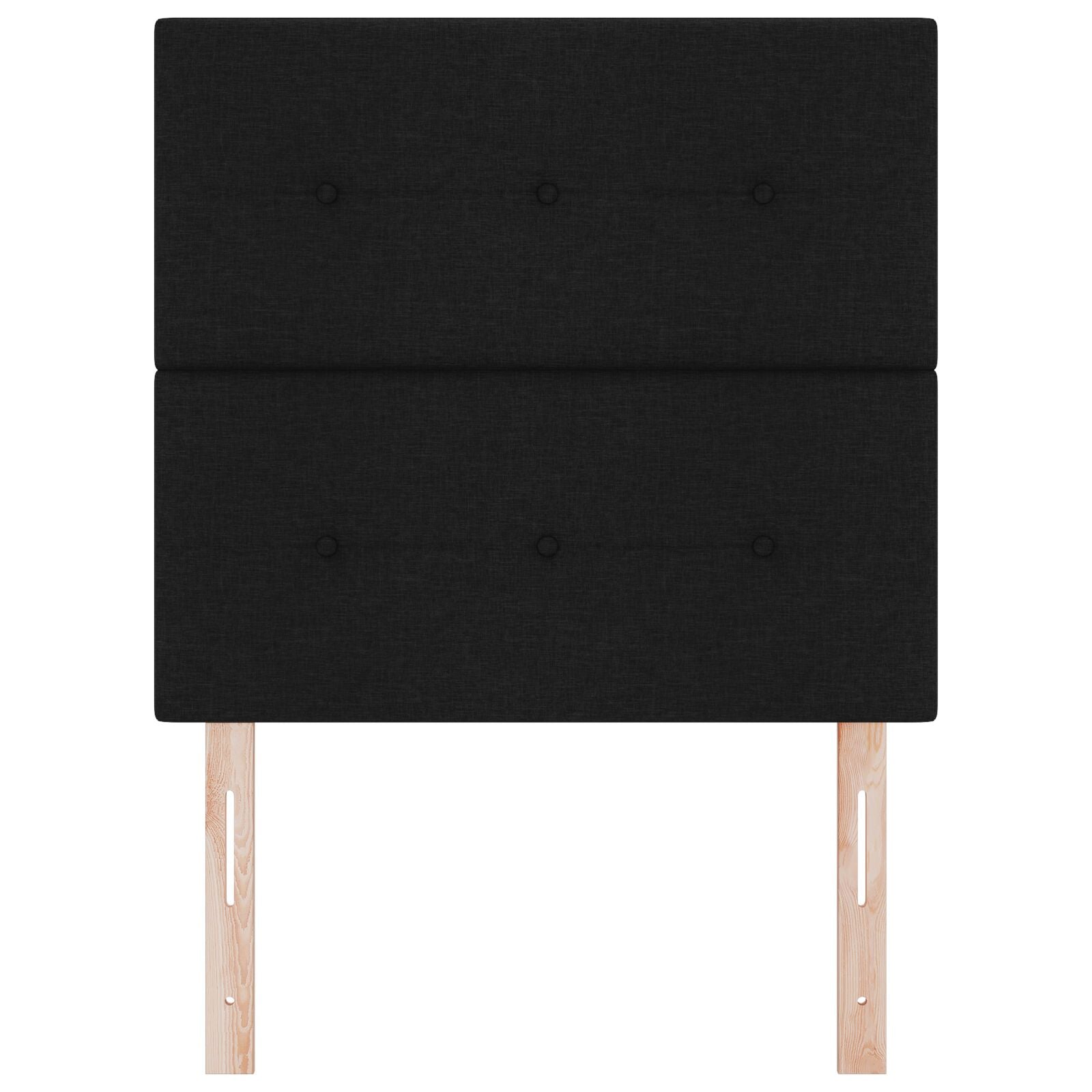 Hoofdbord Met Knopen Tufted Stof Zwart 90 cm Hoog hoofdbord