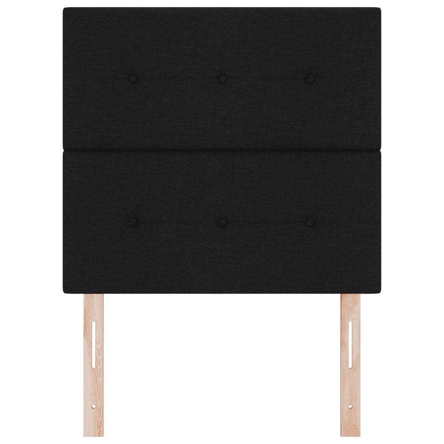 Hoofdbord Met Knopen Tufted Stof Zwart 90 cm Hoog hoofdbord