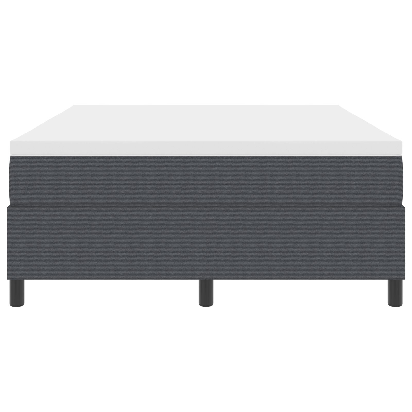 Boxspring Bed Met Matras Donkergrijs 140X200 Cm Corduroy Stof