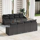 Tuinbankenset poly rattan 7-delig zwart