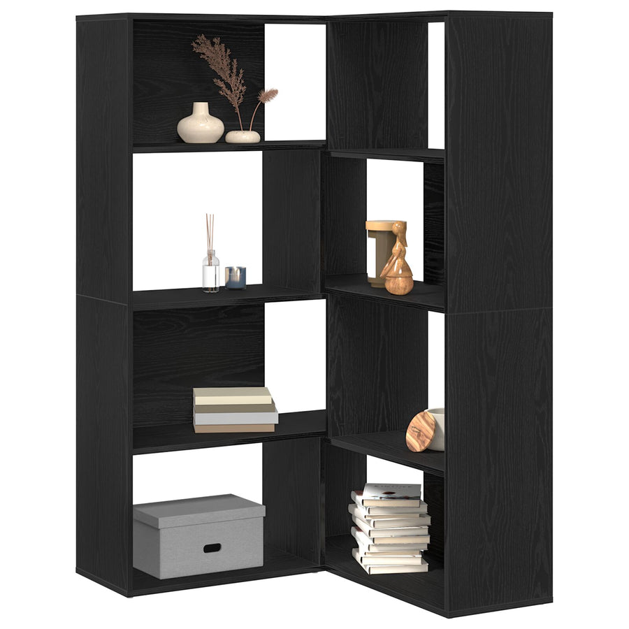 Hoekkast Zwart Eiken 140X30X140 Cm Geperst Hout