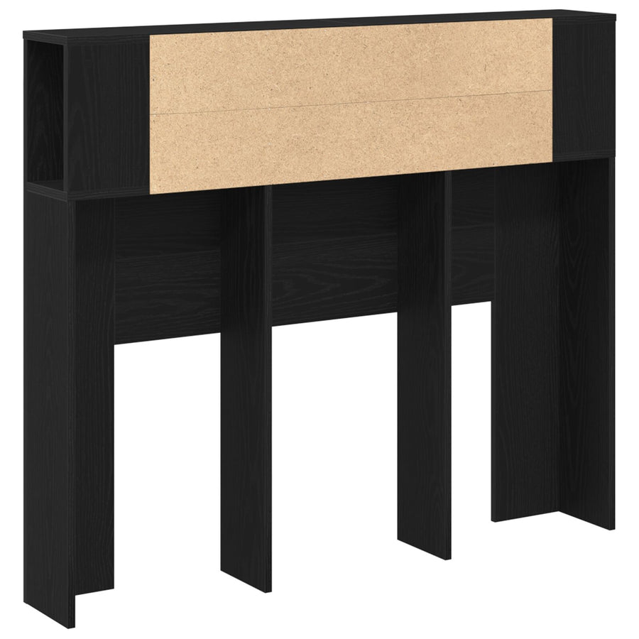 Hoofdbord Kasten Zwart Eiken 120X19X104,5 Cm Bewerkt Hout