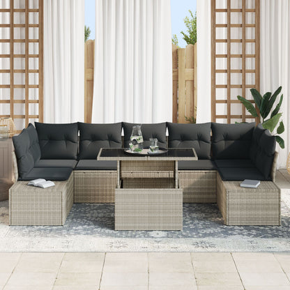Tuin Sofa Set Set Van 8 Grijs En Natuur