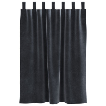 Blackout Gordijnen 2 Stuks Fluwel Donkergrijs 140 x 140 cm met hanglussen