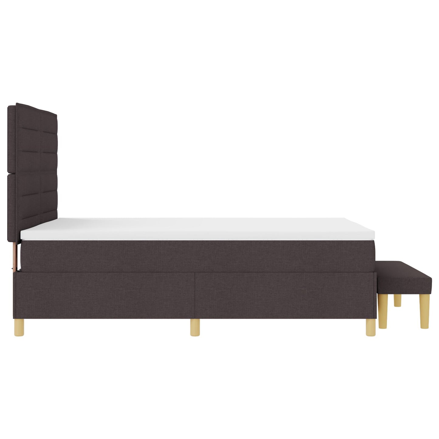 Boxspringbed Met Matras & Bank Stof Donkerbruin 140 x 200 cm Strak ontwerp