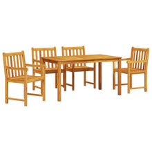 5-Delige Tuintafelset Van Massief Acaciahout 140 cm lange tafel 4-Persoons