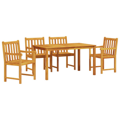 5-Delige Tuintafelset Van Massief Acaciahout 140 cm lange tafel 4-Persoons