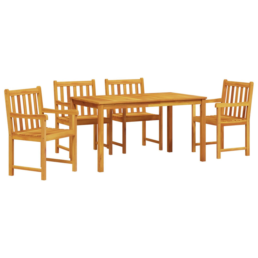 5-Delige Tuintafelset Van Massief Acaciahout 140 cm lange tafel 4-Persoons
