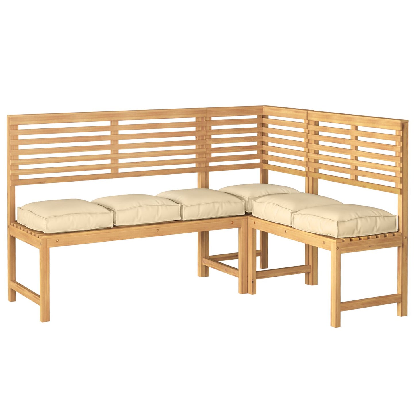 Buitenkussen Set Van 6 Polyester 40 X 40 X 8 Cm Beige