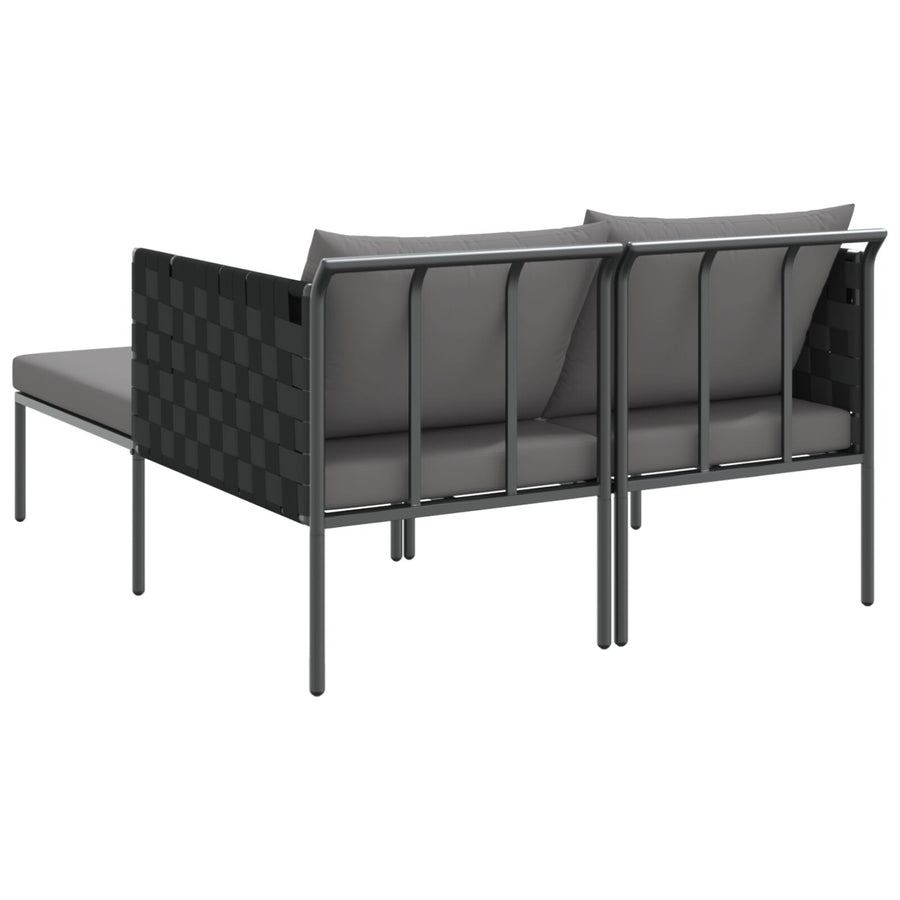 Zonnebed Met Kussens Voor 2 Personen Antraciet 115X153X69,5 Cm Staal Donkergrijs
