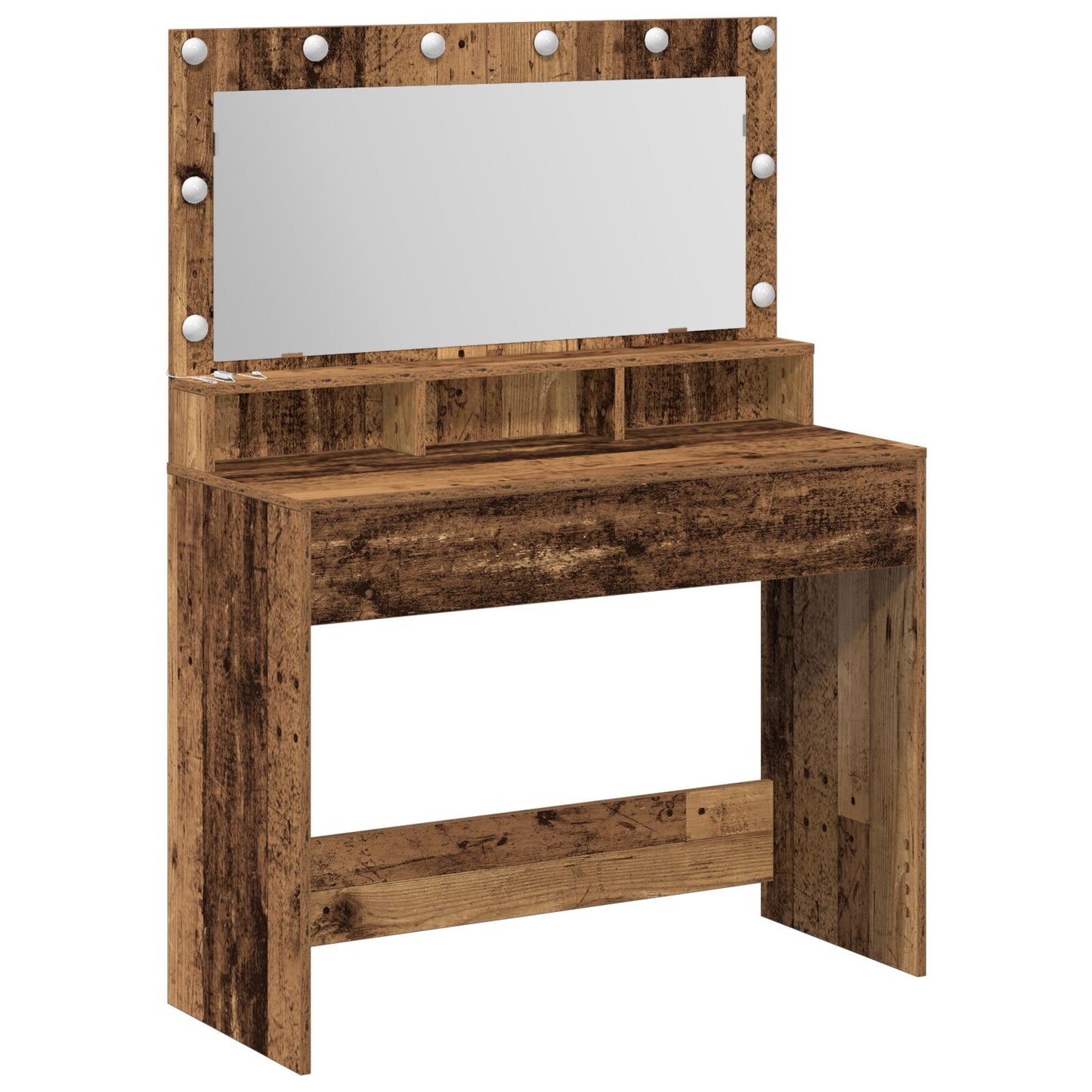 Kaptafel Met Led-Lichten - Vintage Hout - Oud hout 100 x 41 x 135 cm