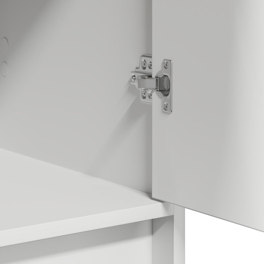 3-Delige Kaptafel Set Met Led, Wit Bewerkt Hout