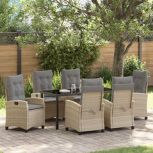 7 Delige Tuin Eetset Met Kussens Beige Poly Rattan