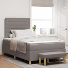 Box spring bed with mattress with headboard Taupe 120 x 200 cm Fabric