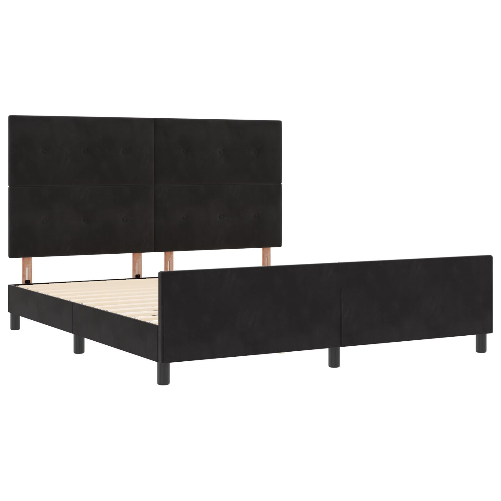 Zwarte Fluwelen Bedframe 180X200 Cm Crème
