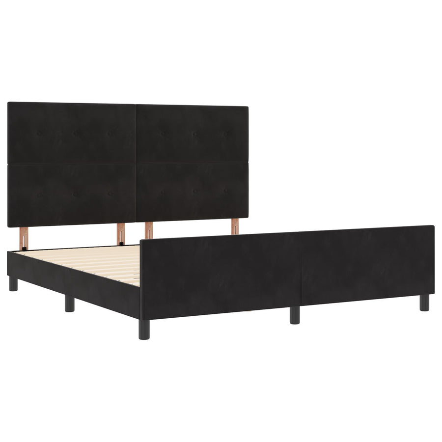 Zwarte Fluwelen Bedframe 180X200 Cm Crème