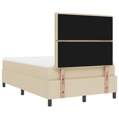 Boxspringbed Met Matras Stof Crème 120 x 200 cm Lijnenontwerp