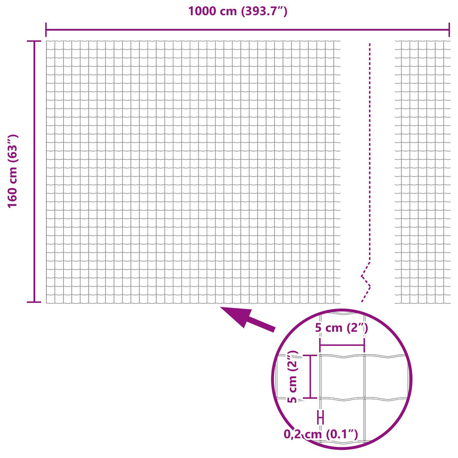 Euro Hek Met 5 U Stokken Groen 1.6X10 M Staal