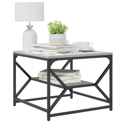 Salontafel Met Plank - - - Gemaakt Van Bewerkt Hout Grijs sonoma 51 x 50 x 40 cm
