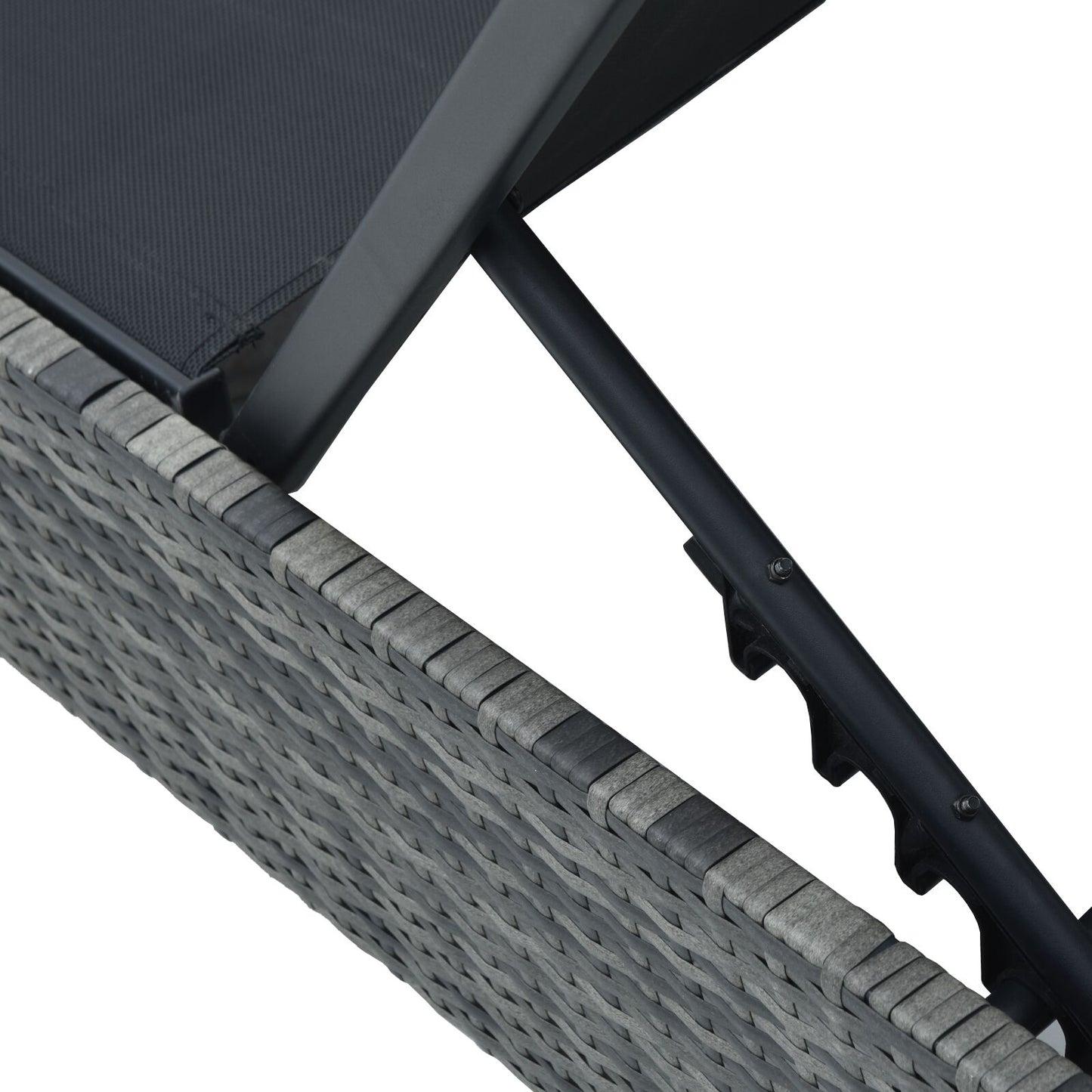Zonnebed 60X200X27 Cm Poly Rattan Grijs