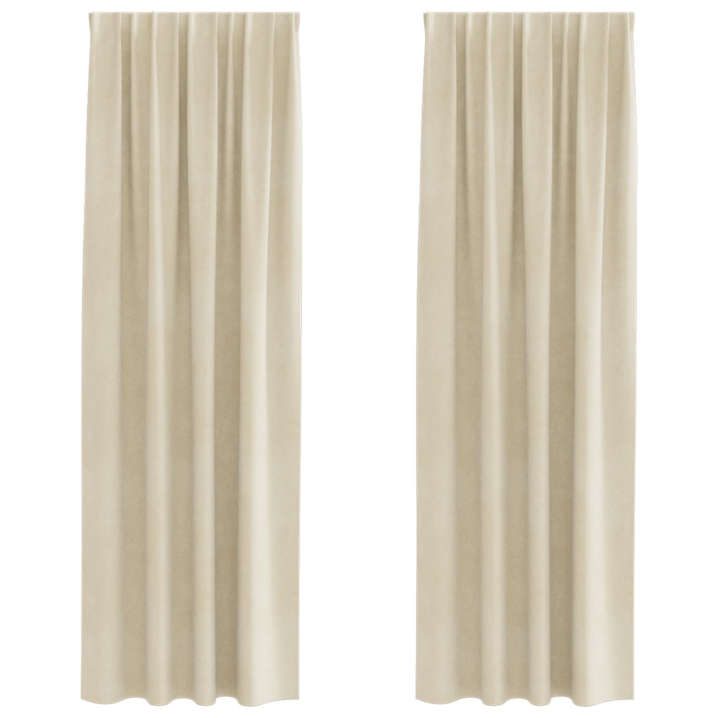 Blackout Gordijnen Met Boven Tape 2 Stuks Velvet Crème 140 x 245 cm met genaaid touw