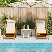 Strandstoel 2 stuks massief acaciahout bruin 61.5x123x82cm