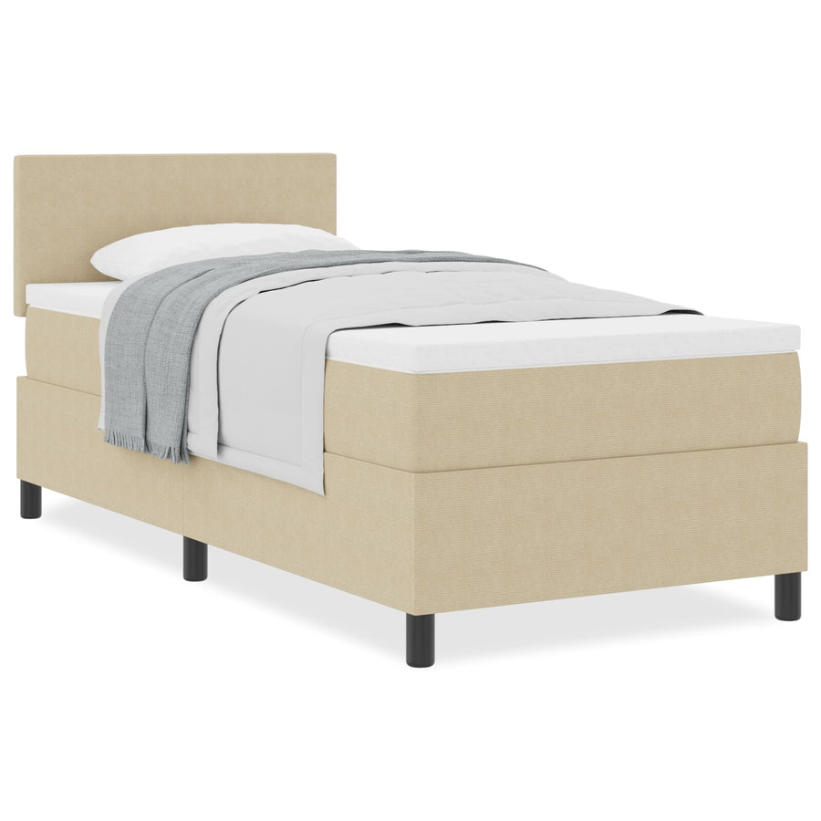 Box Spring Bed Met Matras Lichtgroen Grijs 80X200 Cm Corduroy Stof