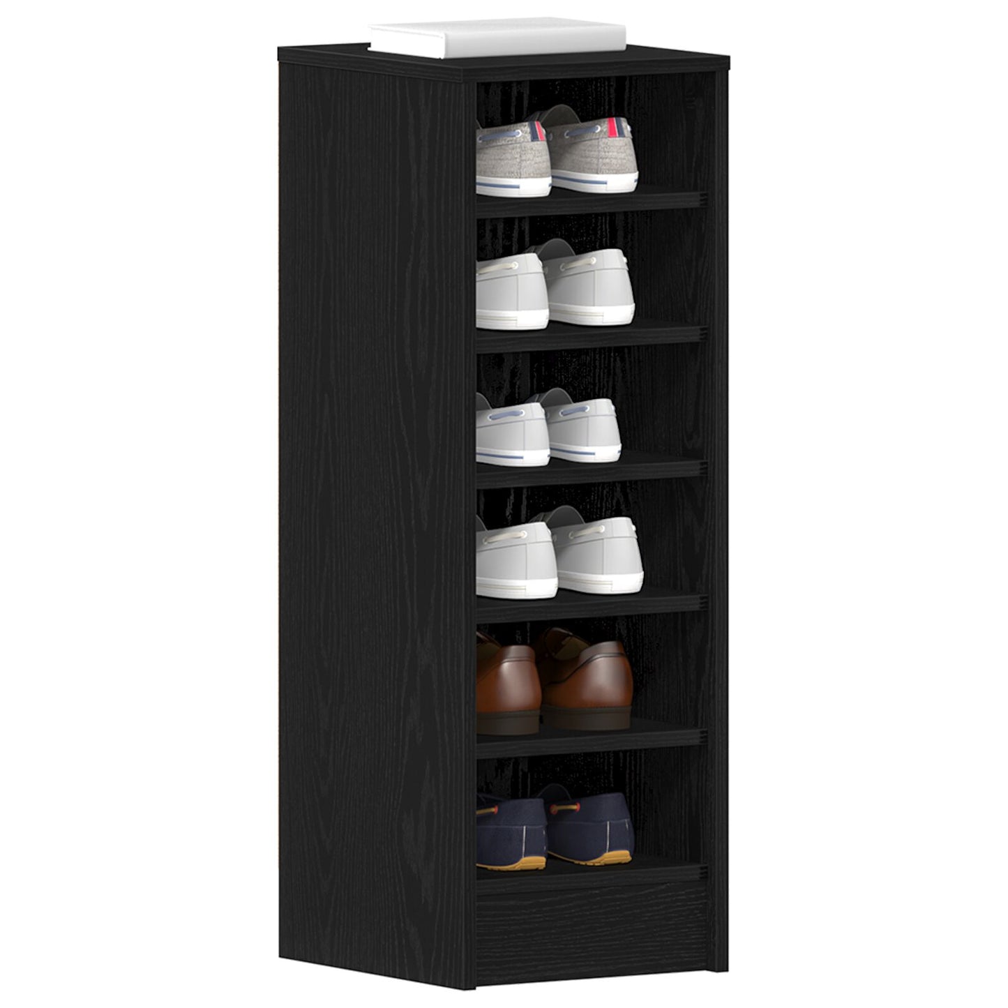 Schoenenkast 31,5X35X90 Cm Gelaagd Hout Zwart eiken 32 x 35 x 92 cm