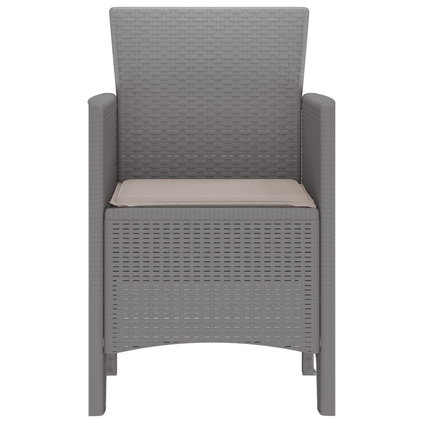 Tuinstoel Set Van 2 Poly Rattan En Staal Standaard Taupe Lichtgrijs