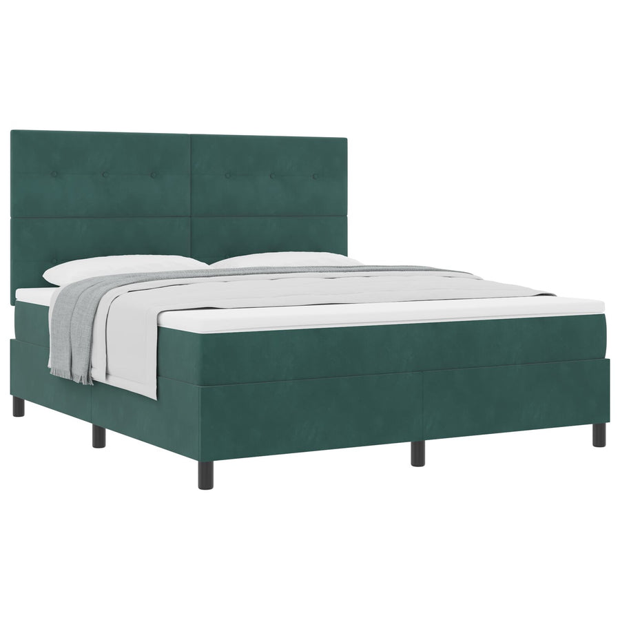 Boxspringbed Met Matras Donkergroen Super King Fluweel Blauw