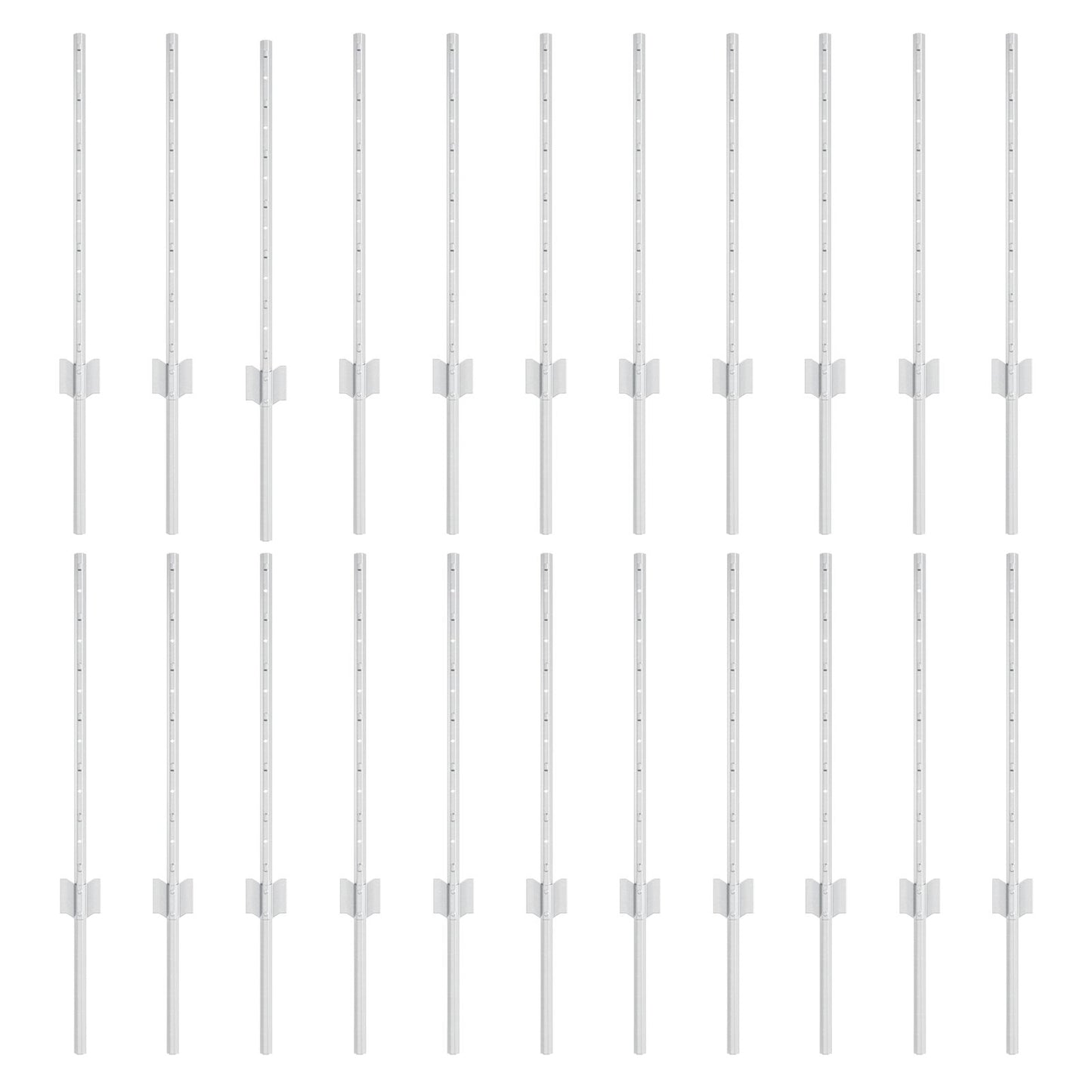 Hekpalen 22 stuks U-Channel Zilver 100 cm Staal