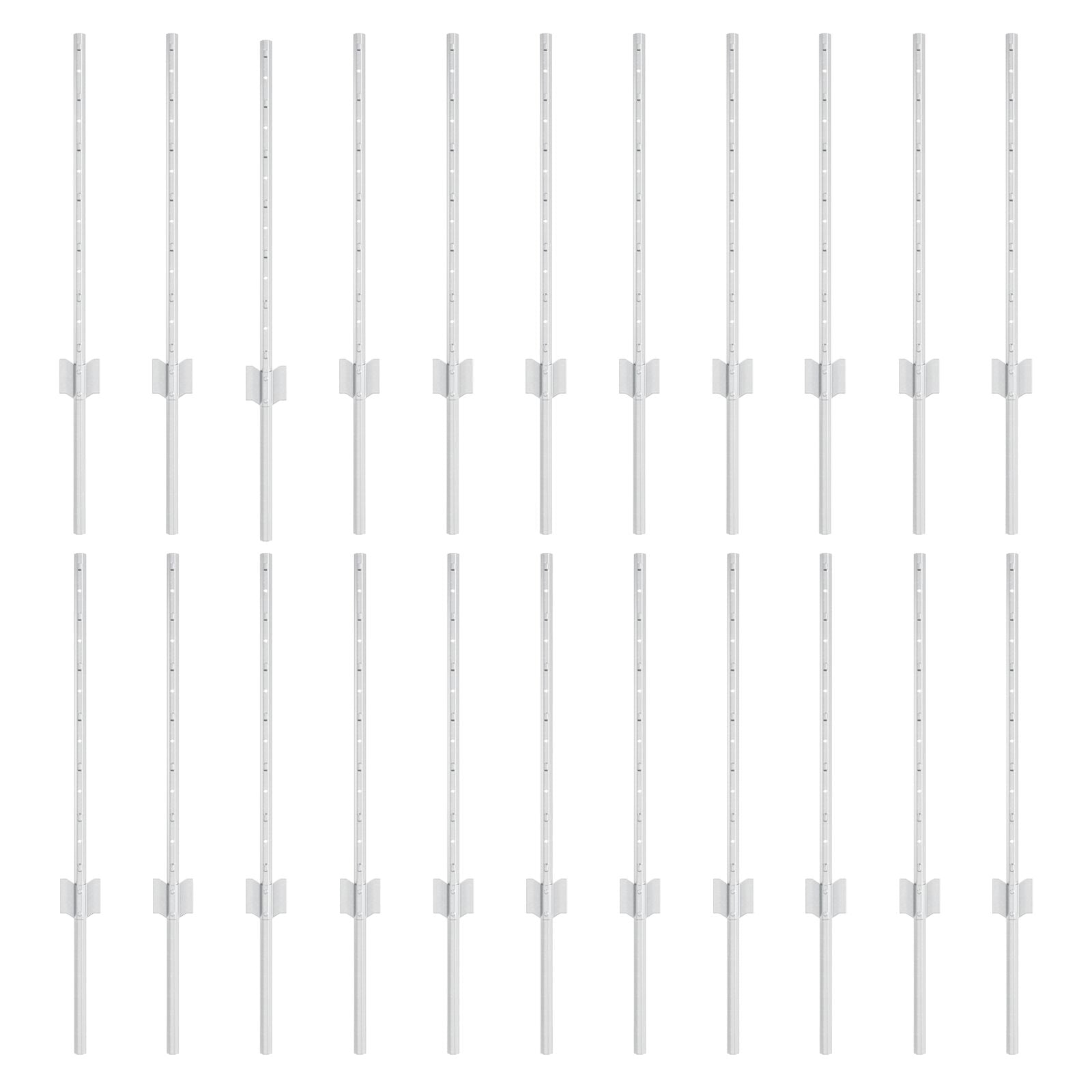 Hekpalen 22 stuks U-Channel Zilver 100 cm Staal