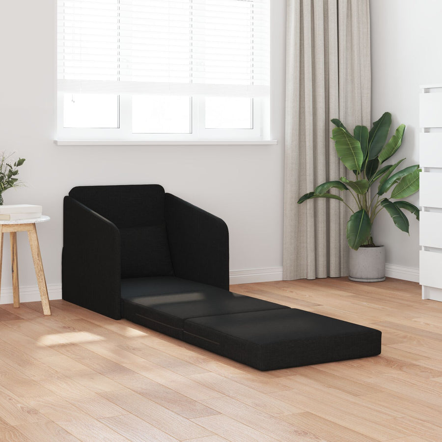 Vloersofa Bed 2-In-1 65X80X83 Cm Stof Zwart