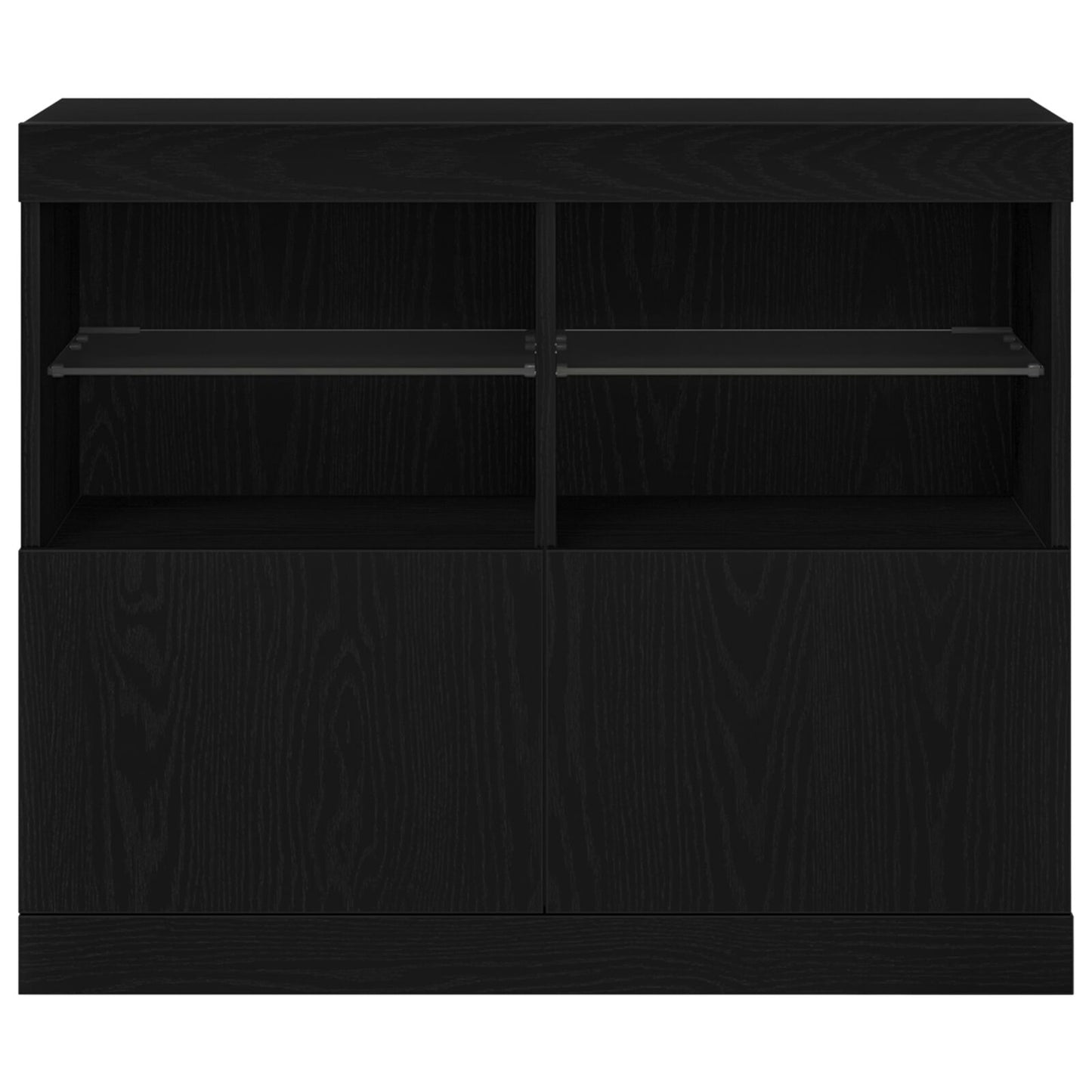 Dressoir Met Led Verlichting 81X37X67 Cm Zwart eiken