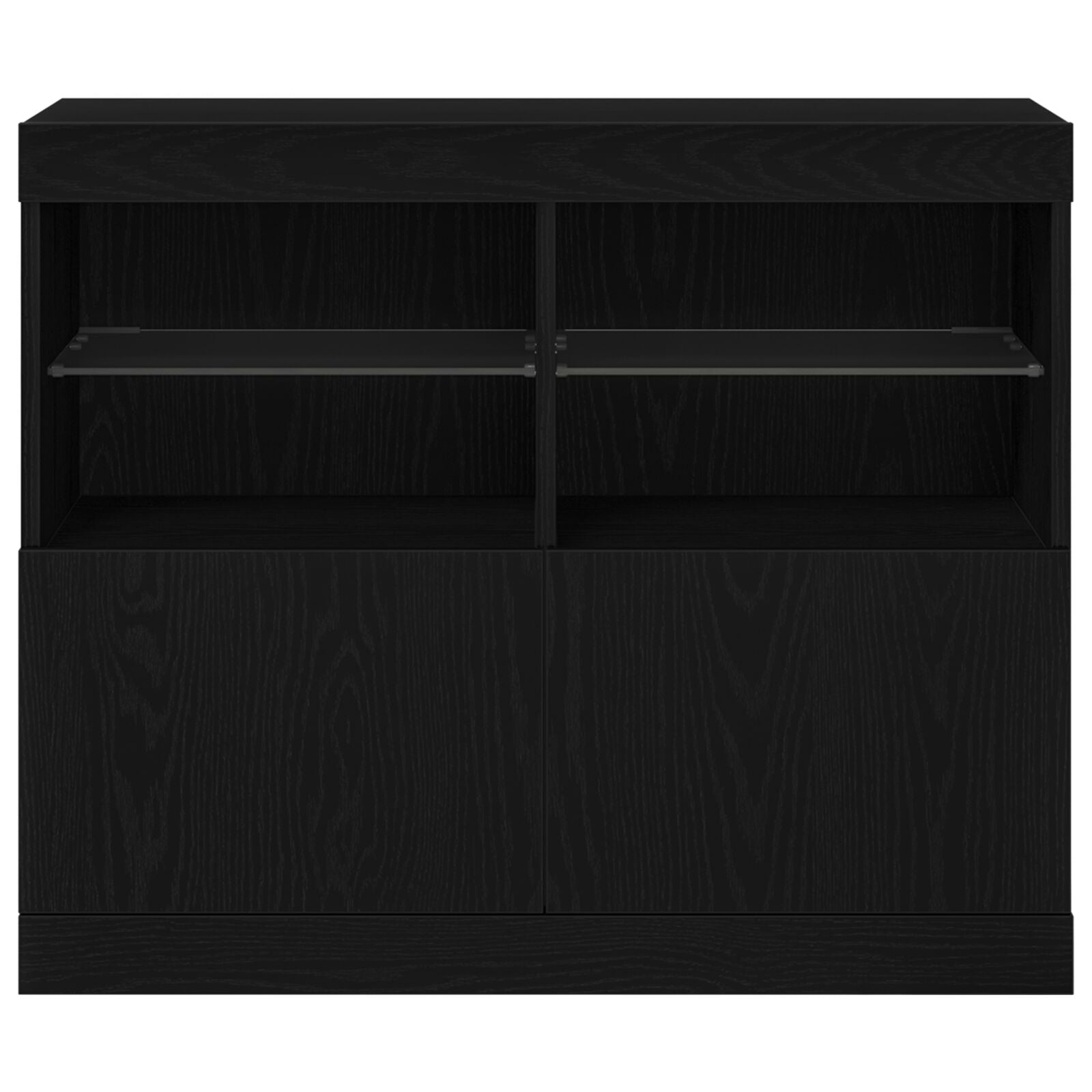 Dressoir Met Led Verlichting 81X37X67 Cm Zwart eiken