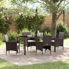 Eettafelset tuin poly rattan 5-delig bruin