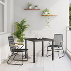 Garden dining set 3 pcs Black Powder-coated steel