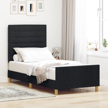 Zwart Stof Bedframe 80X200 Cm Crème