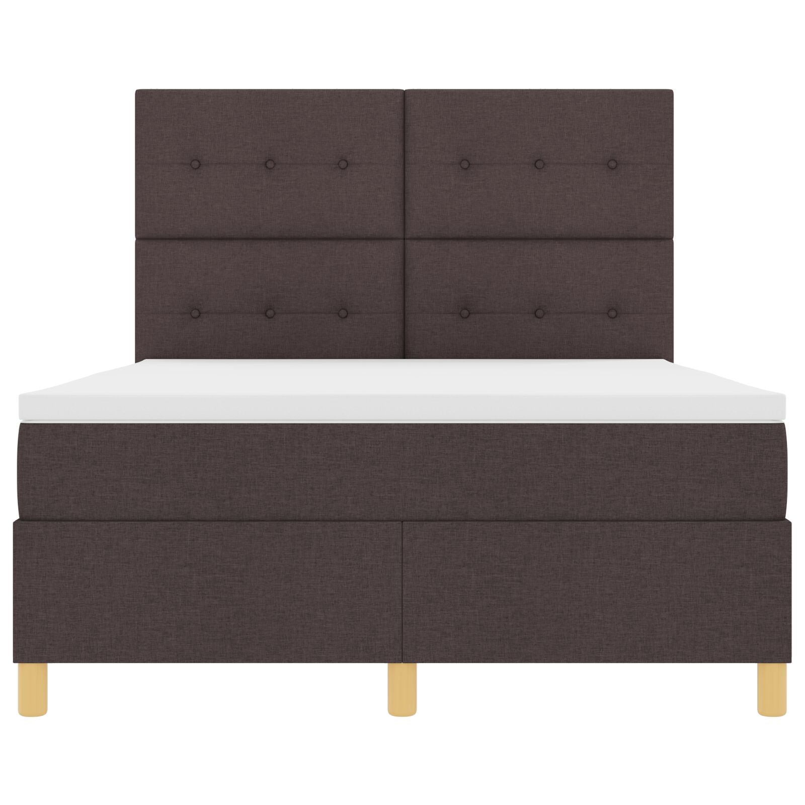 Boxspringbed Met Matras Donker Bruin 160X200 Cm Stof Blauw