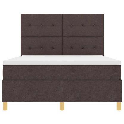 Boxspringbed Met Matras Donker Bruin 160X200 Cm Stof Blauw