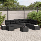 Garden Sofa Set with Cushions and Storage 8 pcs Black poly rattan