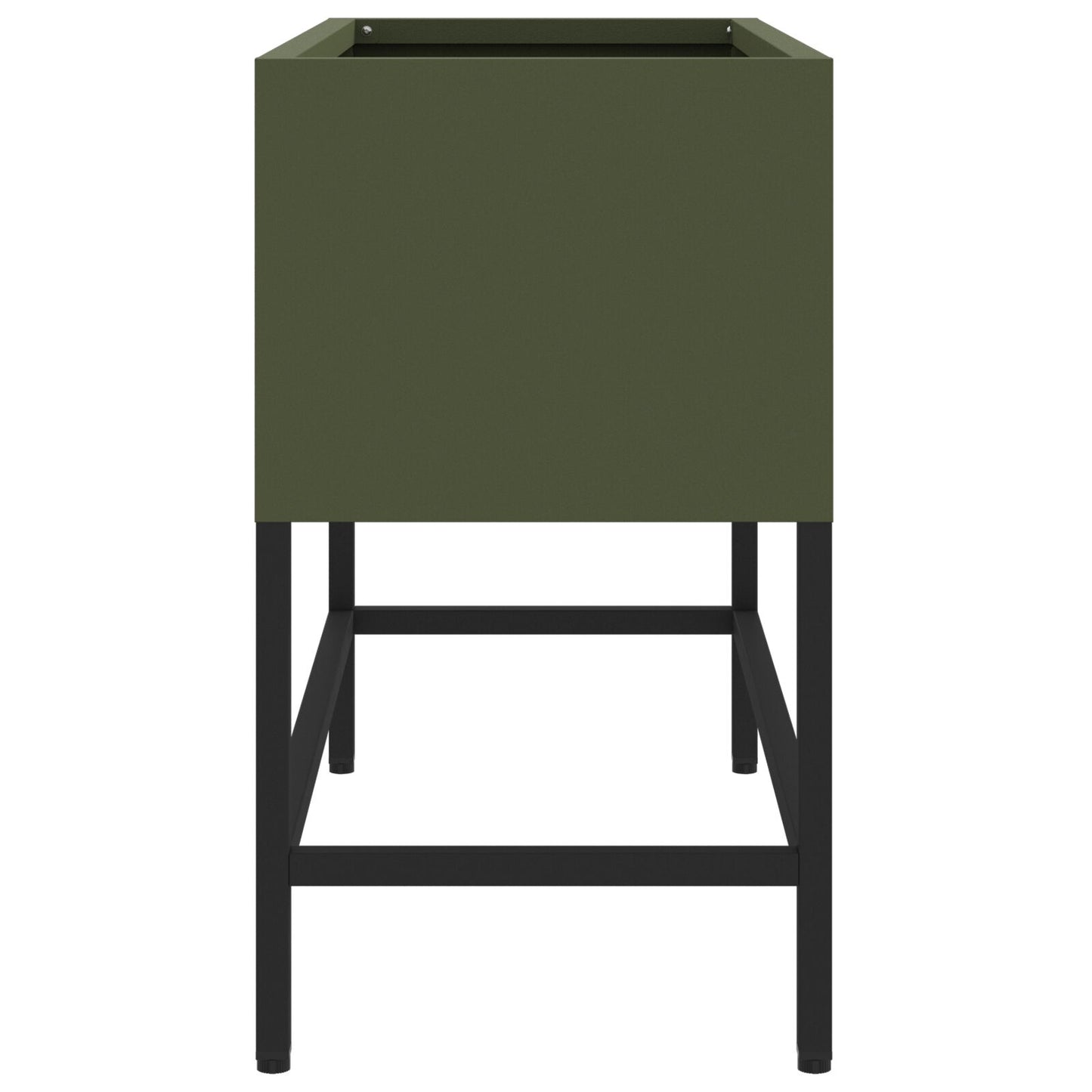 Verhoogde Tuinbak Olijfgroen Staal Olijf groen 60 x 26 x 45 cm