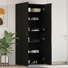 Schoenenkast 80x35.5x180 cm zwart