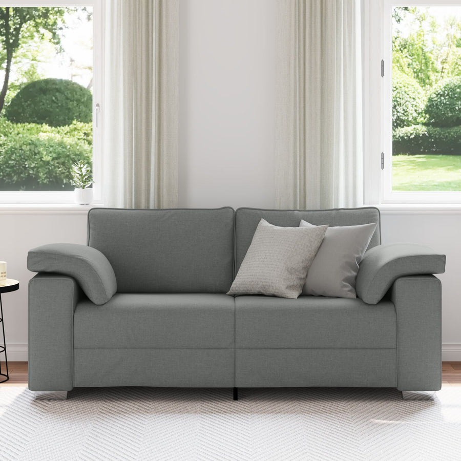 Love Seat Bank Stof Donkergrijs 140 cm
