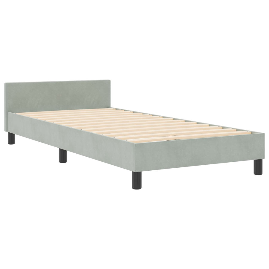 Bedframe Lichtgrijs 100X200 Cm Velvet Crème