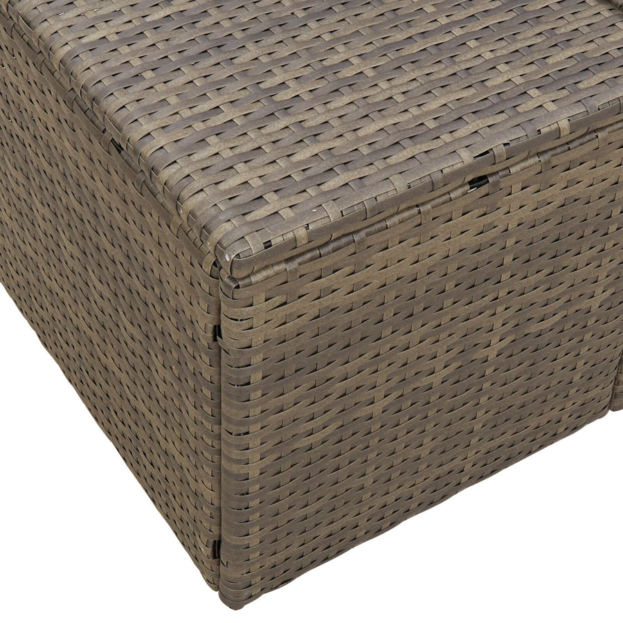 2-Persoons Tuin Sofa & Kussens Poly Rattan Grijs met opslag