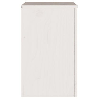 Nachtkastje ""Drammen"" 45X35X56 Cm Massief Hout Vuren Wit