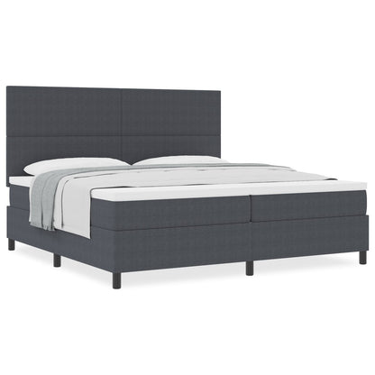 Boxspring Bed Met Matras Donkergrijs 200X200 Cm Corduroy Stof