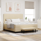 Boxspringbed 180x200 cm crème met matras